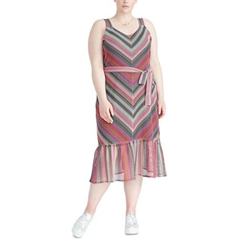 RACHEL Rachel Roy Trendy Plus Size Striped Maxi Dress